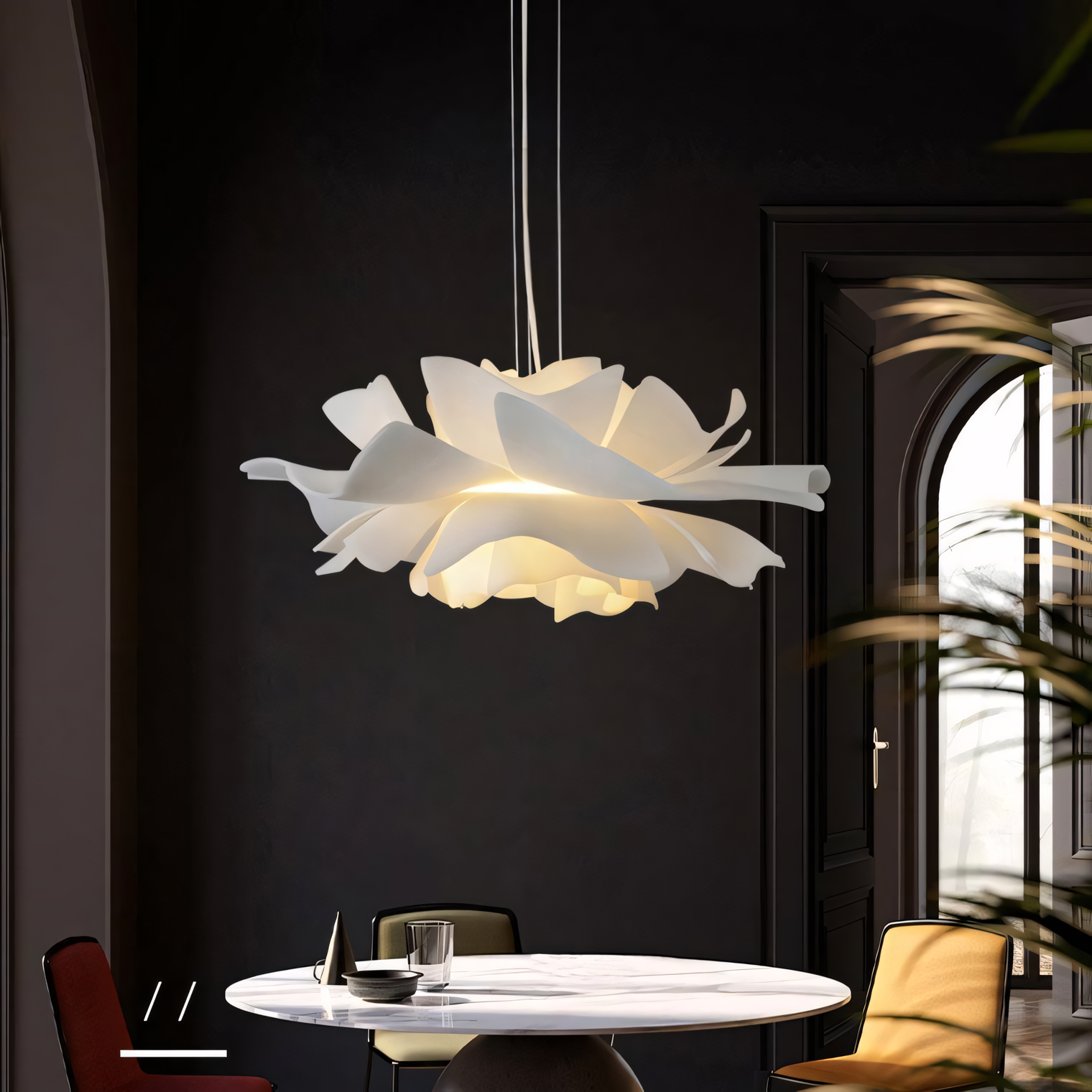 Creative Acrylic Hanging Lamp | Layered Floral Pendant Light | Ping ...